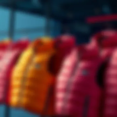 Fifteen Nexo puffer vests displayed, hinting at a giveaway. Each vest is bright and stylish, inviting comments on wealth from participants.