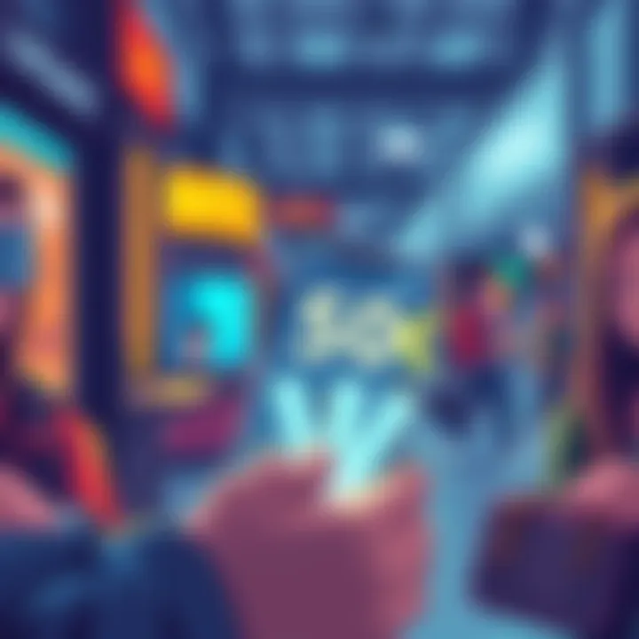 An illustration depicting NFC technology and digital payments, highlighting convenience and modernity.