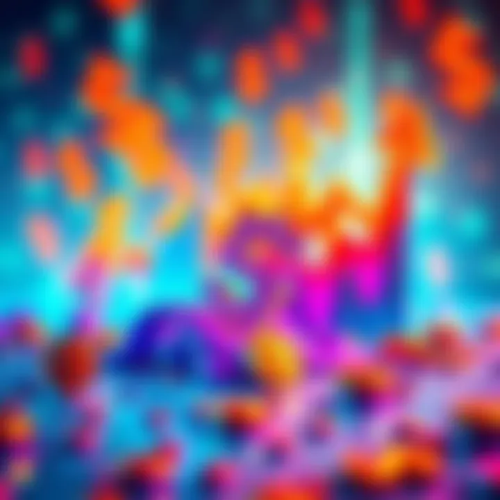 A colorful NFT artwork with dollar signs and a graph showing potential growth in value, representing an investment hope.