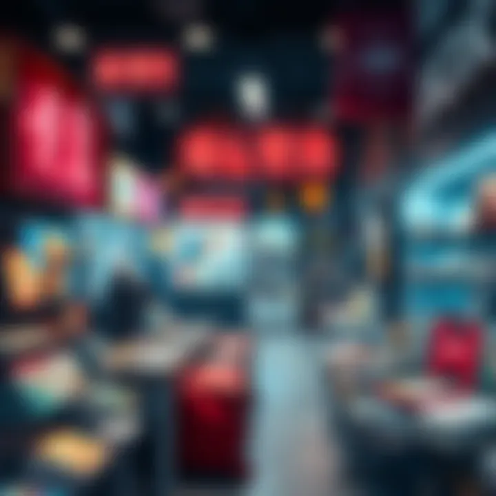 A digital marketplace showcasing low-quality NFT artworks, highlighting the disconnect between hype and genuine value in NFTs.