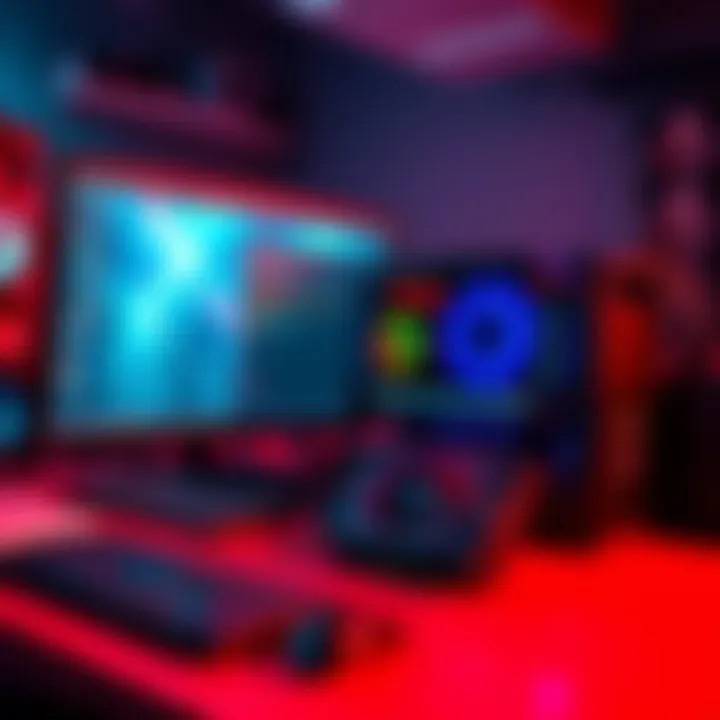 A sleek computer setup with a 5090 graphics card and mining software interface