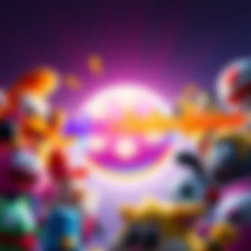 Nickelodeon logo with fun colors Colorful Nickelodeon logo surrounded by playful cartoon characters
