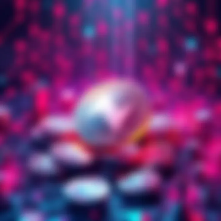 An illustration of NODL tokens with IoT devices in the background, representing technology and decentralized economies.