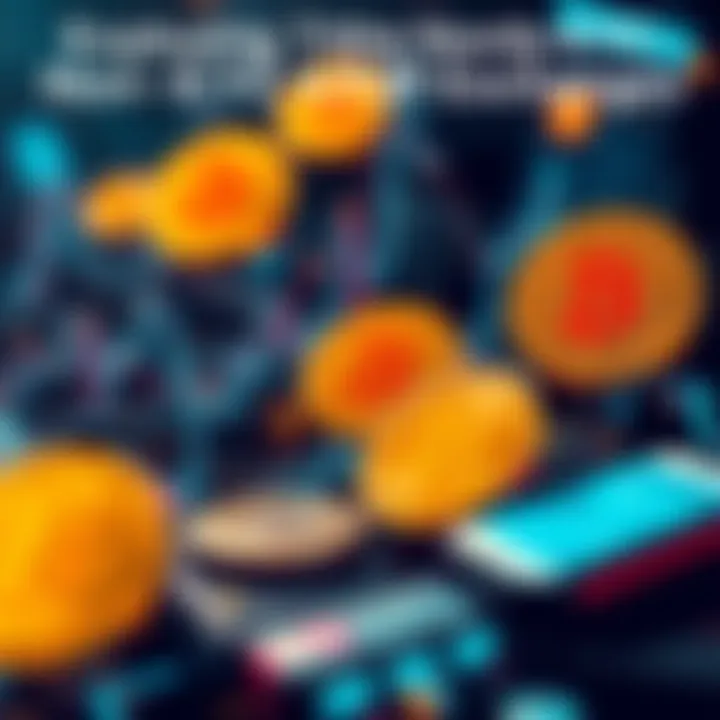 A digital illustration of Bitcoin transactions symbolizing non-KYC processes