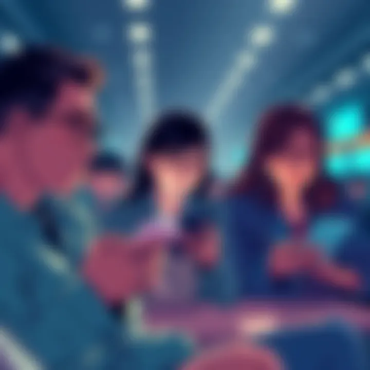 Non-US Residents Awaiting Payment Updates Illustration depicting anxious individuals looking at their devices, highlighting international concerns over delayed payments from BlockFi.