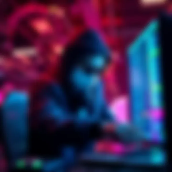 A visual representation of a hacker manipulating computer systems, symbolizing a breach in cryptocurrency exchange security.