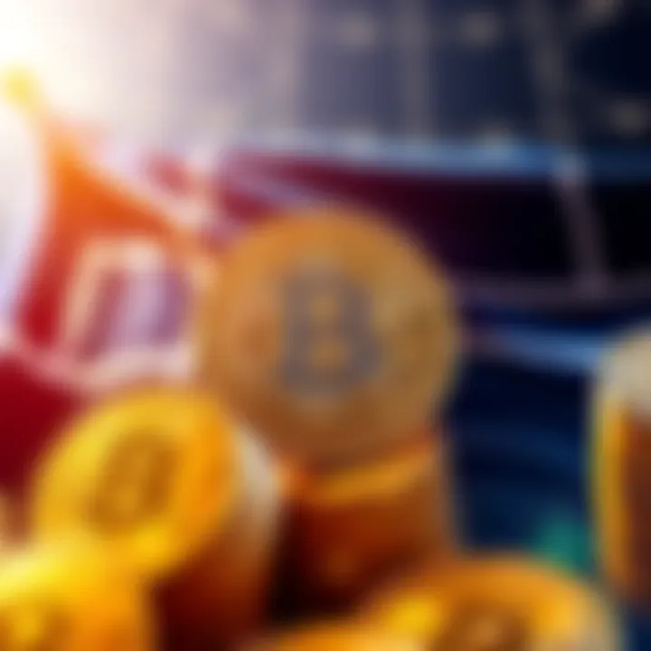 A graphic showing the Norwegian flag alongside Bitcoin symbols, representing Norway's investment in Bitcoin through its sovereign wealth fund.