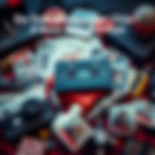 A collage of vintage items including cassette tapes, Polaroid pictures, and retro toys representing fond memories from the past.