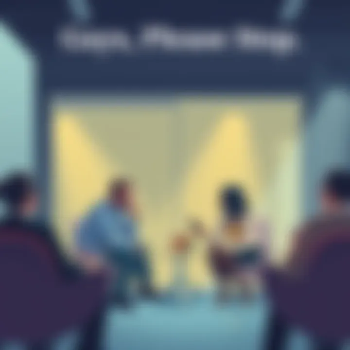 Illustration depicting a calm discussion around notification strategies