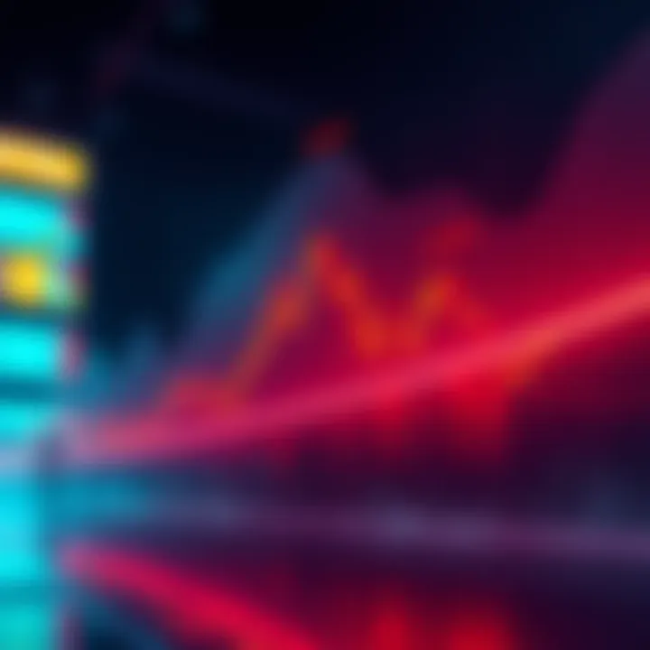 An illustration showing a graph with two lines indicating take profit and stop loss levels for trading.