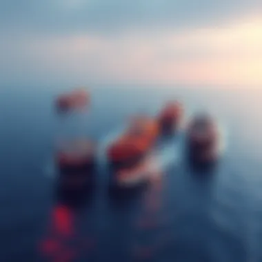 A view of oil tankers navigating the busy Strait of Hormuz, highlighting tension in the Middle East affecting global oil logistics.