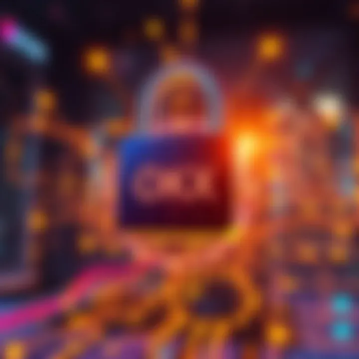 Illustration of a digital lock symbolizing enhanced security for the OKX crypto exchange amid EU scrutiny