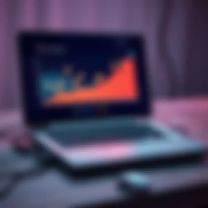 A six-year-old laptop showing a surprising increase in node connections on its screen, symbolizing tech curiosity.