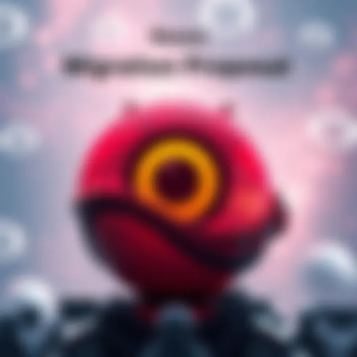 Graphic showing Osmosis logo contemplating move to Cosmos Hub with community discussion icons