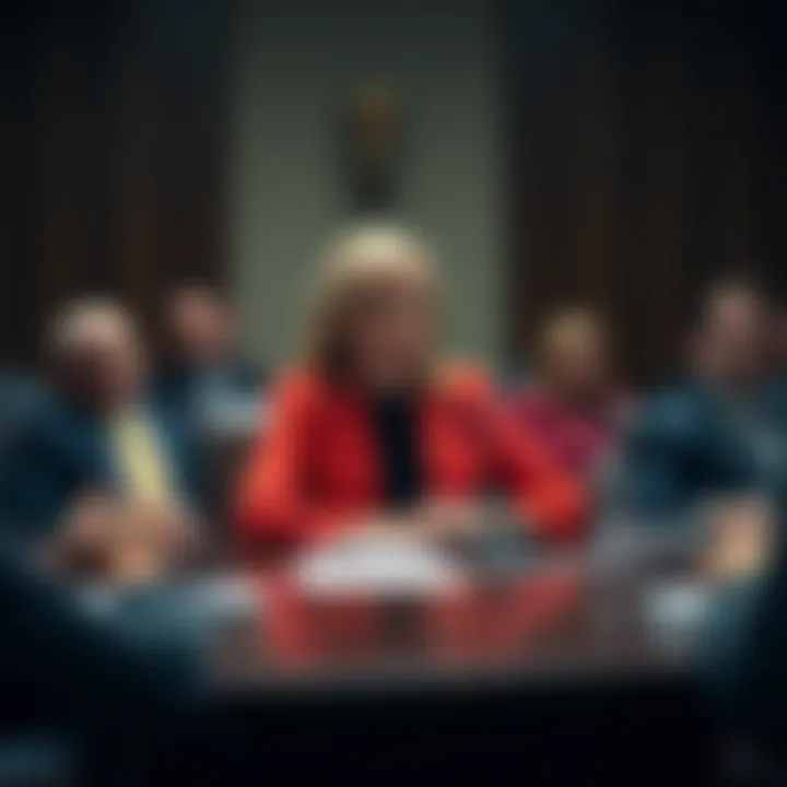 Pam Bondi sitting at a table, facing lawmakers during a congressional hearing, with microphones and papers in front of her