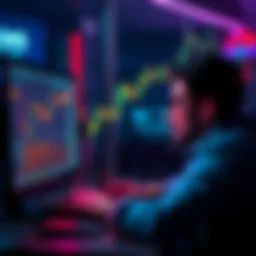 Panic Sale of Pi Cryptocurrency A digital marketer in distress looks at his computer screen showing falling cryptocurrency prices, with Pi coins visibly displayed on the screen.