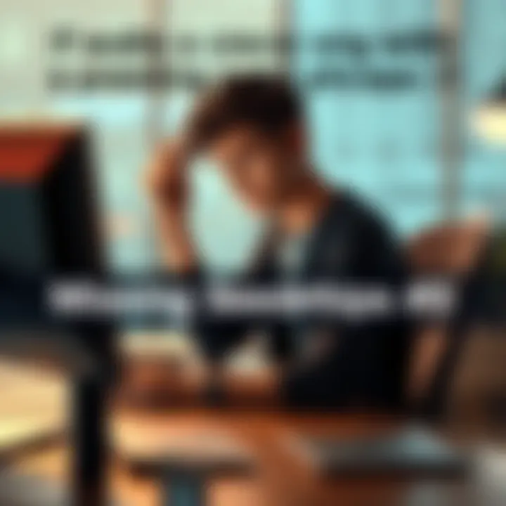 A person sits at a computer, looking frustrated while trying to recover a missing seed phrase with two missing words.