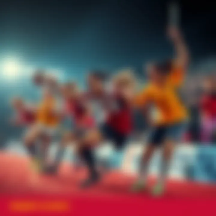 A group of athletes playing a sport with enthusiasm, showcasing their teamwork and love for the game.