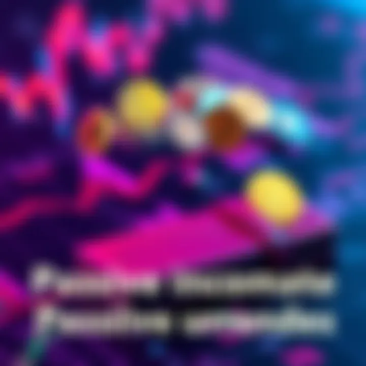 A digital wallet displaying various cryptocurrencies and graphs indicating growth, symbolizing passive income opportunities.