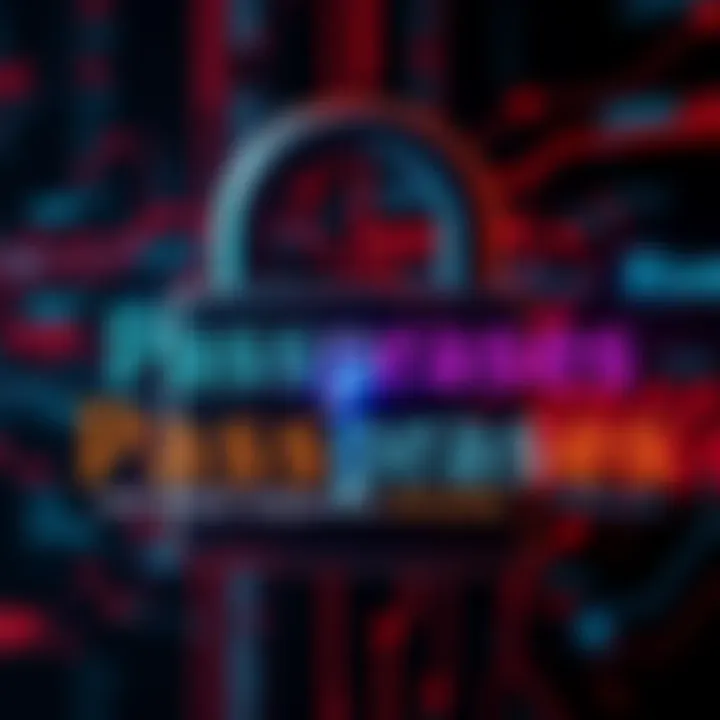 A visual representation of various words forming passphrases related to security, with a lock symbol in the background.