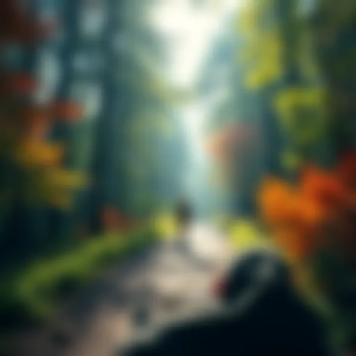 A person walking on a unique path in a vibrant forest, symbolizing personal choices and individuality.