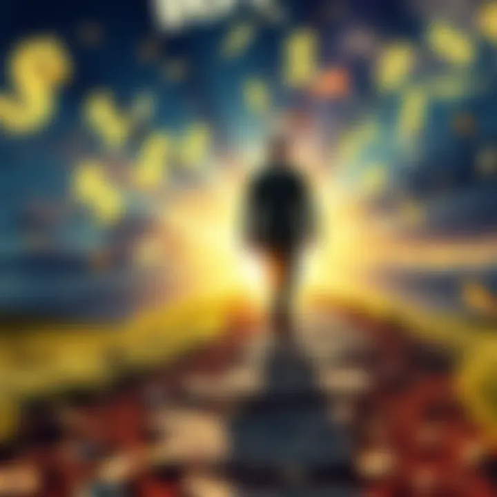 A serene pathway symbolizing the journey to financial independence and personal freedom, surrounded by lush greenery and glowing sunlight.