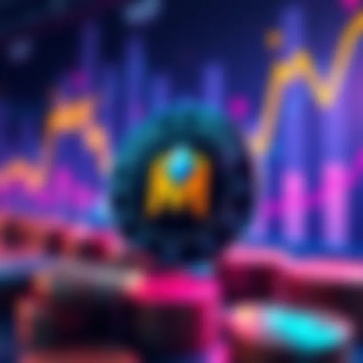 A vibrant graphic showcasing the Patos Meme Coin logo with a background of increasing graphs and coins, symbolizing its popularity in the crypto market.