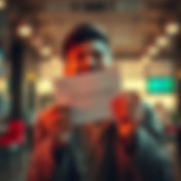 A person smiling while holding a payout notification letter in hand, celebrating the receipt after a long wait.