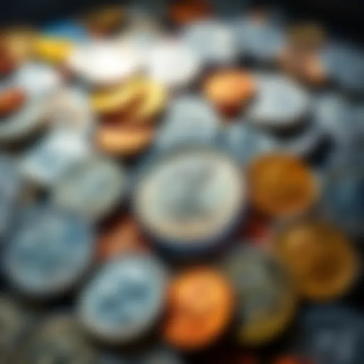 A display of various rare coins graded by PCGS, showcasing unique designs and error coins, with an emphasis on American themes.