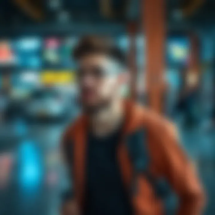 A man enjoying a healthy lifestyle with fitness gear in a modern urban setting, focused on personal growth and well-being.