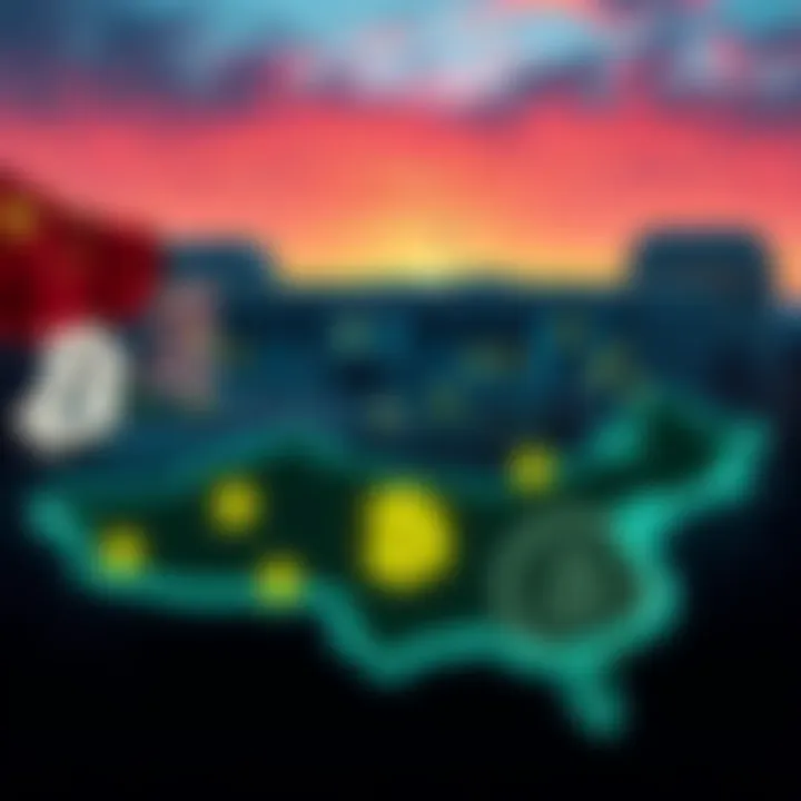 Pentagon Cryptocurrency Operations Graphic showing the Pentagon building with Bitcoin symbols and a map of China in the background, illustrating U.S. financial strategies.