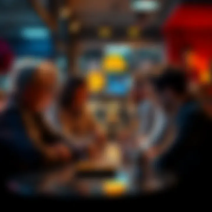 A group of people talking about washing their crypto losses in a coffee shop