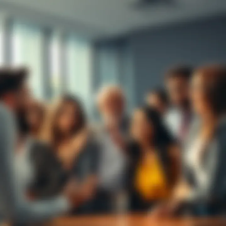 A group of diverse people engaged in a discussion about risky investment strategies, showing expressions of concern and excitement.