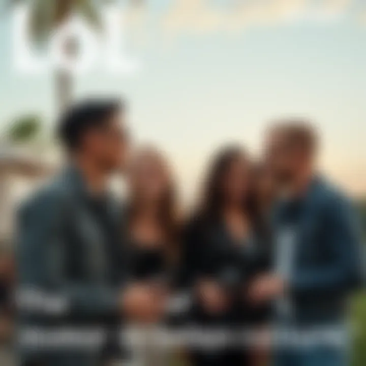 Group of friends laughing and enjoying a conversation outdoors