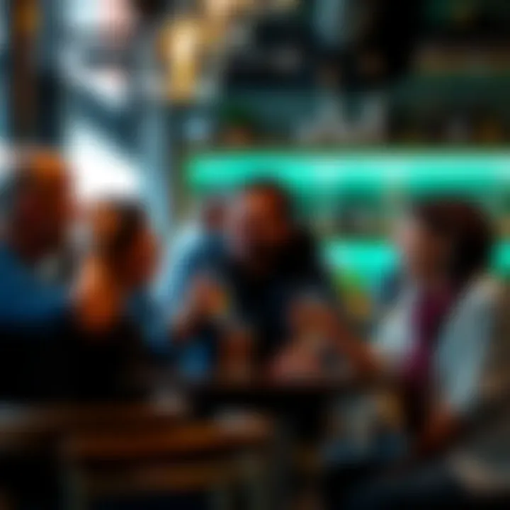 A group of friends sharing a joke and laughing at a cafe, showcasing the joy of humor and connection