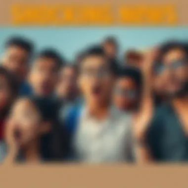 People Reacting to Shocking News A diverse group of people expressing disbelief and shock in response to unexpected news.