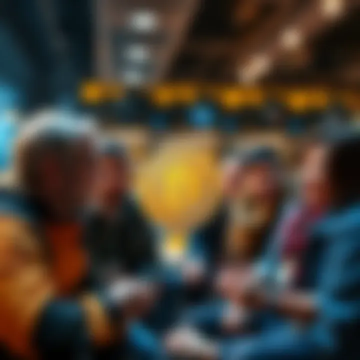 Group of people discussing personal experiences with Bitcoin investment and belief in its future