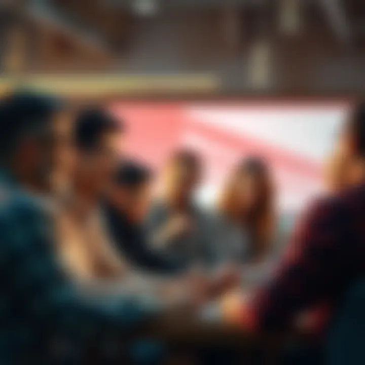 A group of individuals engaged in a lively discussion on a forum, expressing diverse opinions and exchanging ideas