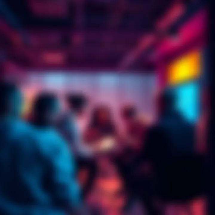 A diverse group of people talking and sharing ideas about memecoins in a lively online forum