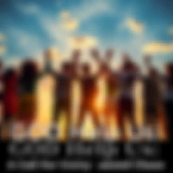 A diverse group of people standing together, holding hands in a show of unity and support, with a peaceful background, symbolizing hope and togetherness.