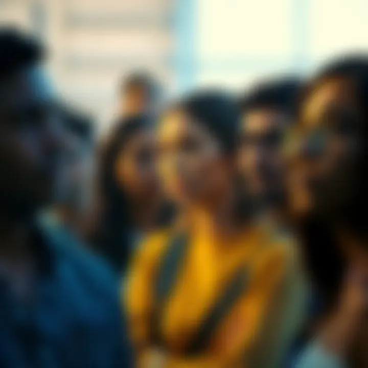 A group of people looking thoughtful and concerned, reflecting on their struggles and emotions.