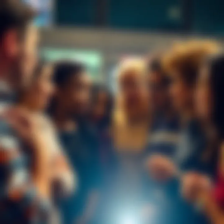 A group of diverse individuals engaged in a deep conversation, sharing thoughts and questions.