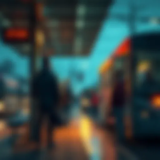 A group of people anxiously waiting at a bus stop, reflecting on missed opportunities