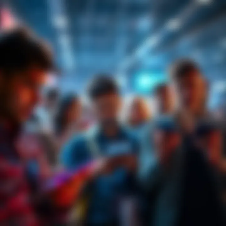 A group of people looking frustrated as they check their devices for updates on PI KYC validation rewards.