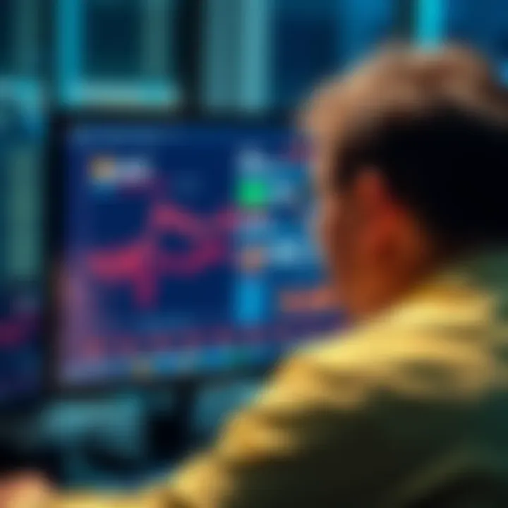 Person evaluating cryptocurrency exchanges A person looking at a computer screen displaying various cryptocurrency exchange platforms including Gemini