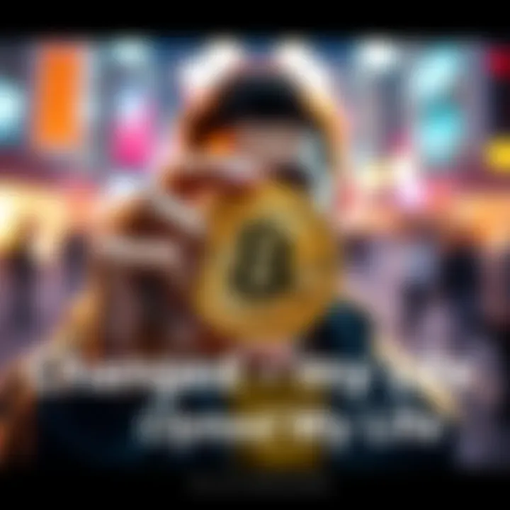A person excitedly holding a physical representation of Bitcoin, symbolizing their investment journey in cryptocurrency.