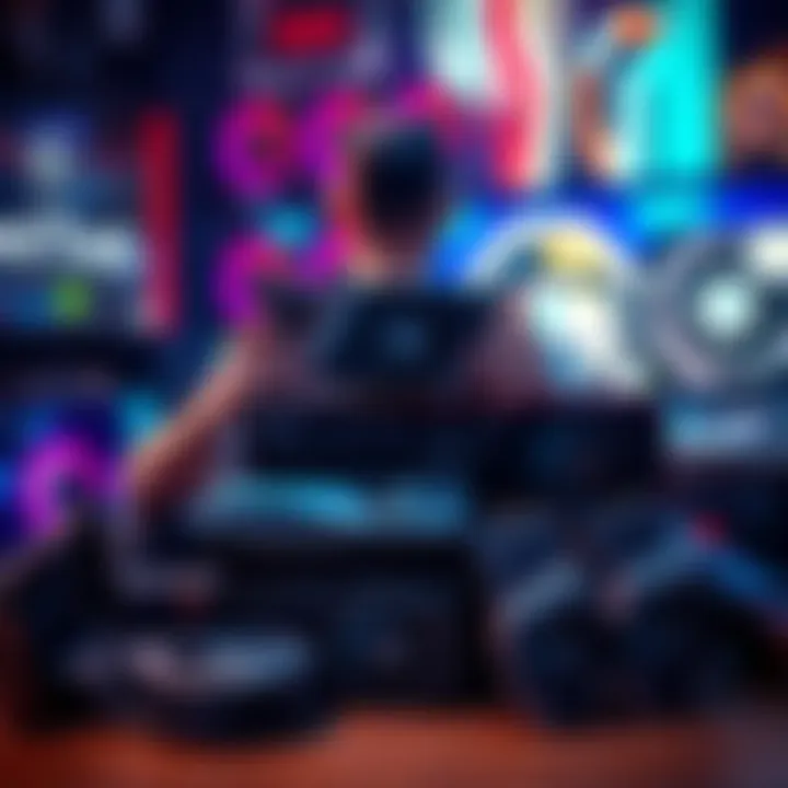 Person holding multiple graphics cards A person sitting with a pile of graphics cards on a table, looking contemplative about their value and purpose.