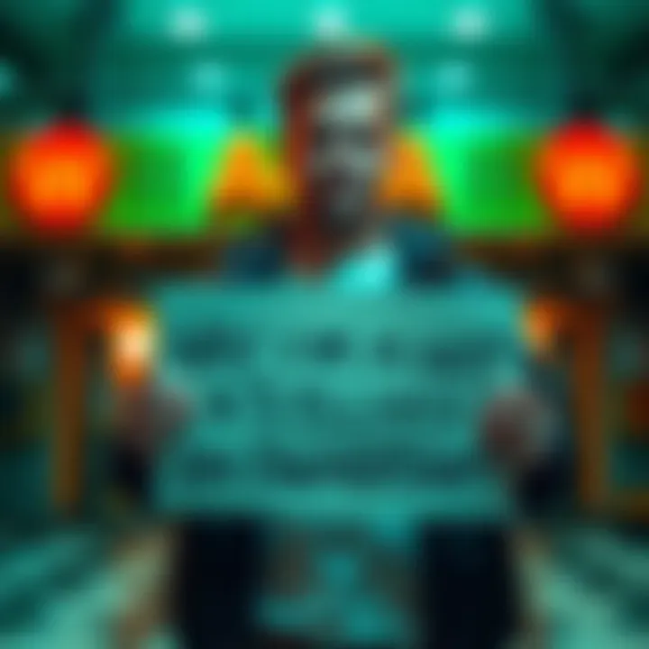 Individual standing firm, holding a sign emphasizing the importance of retaining ownership rather than selling assets.