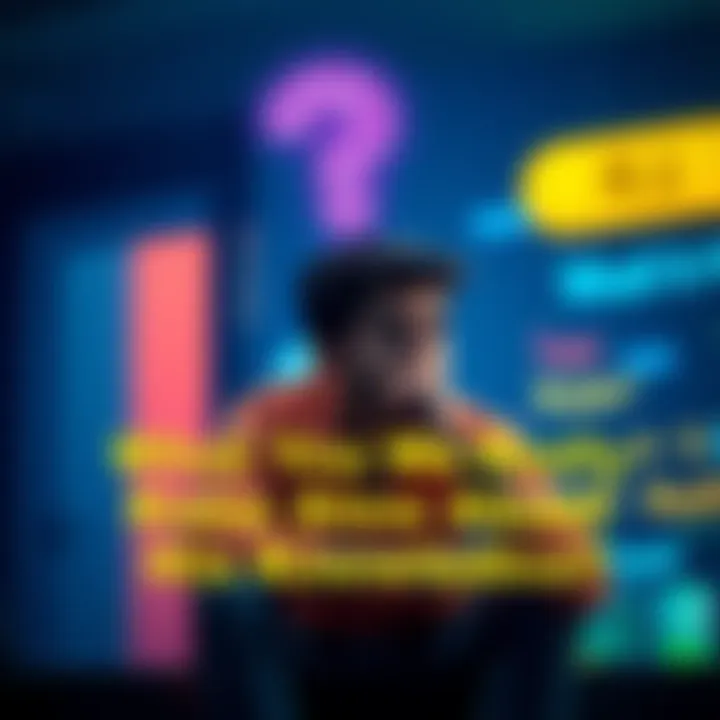 A person sitting with a thoughtful expression and a question mark above their head, symbolizing curiosity about knowledge