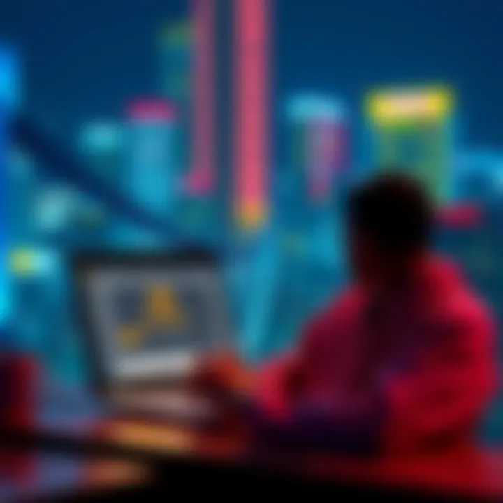 A person browsing Alibaba on a laptop looking for a Bitmain Antminer.